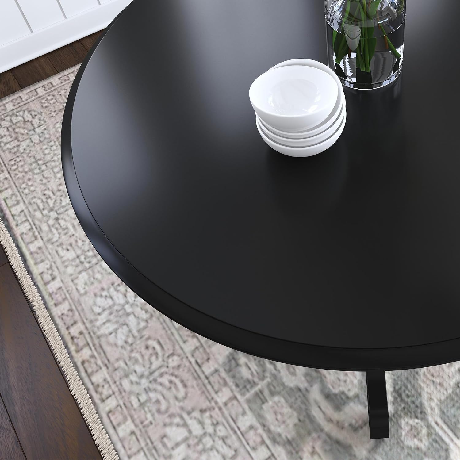 Homestyles Blair Black Round Dining Table, 42'