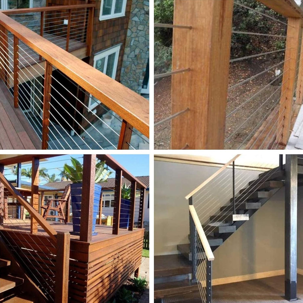 1/8 T316 Stainless Steel Cable with Cutter7x7 Strands Construction, for Deck Railing,Porch Fence,String Lights Hanging Wire 1600FT