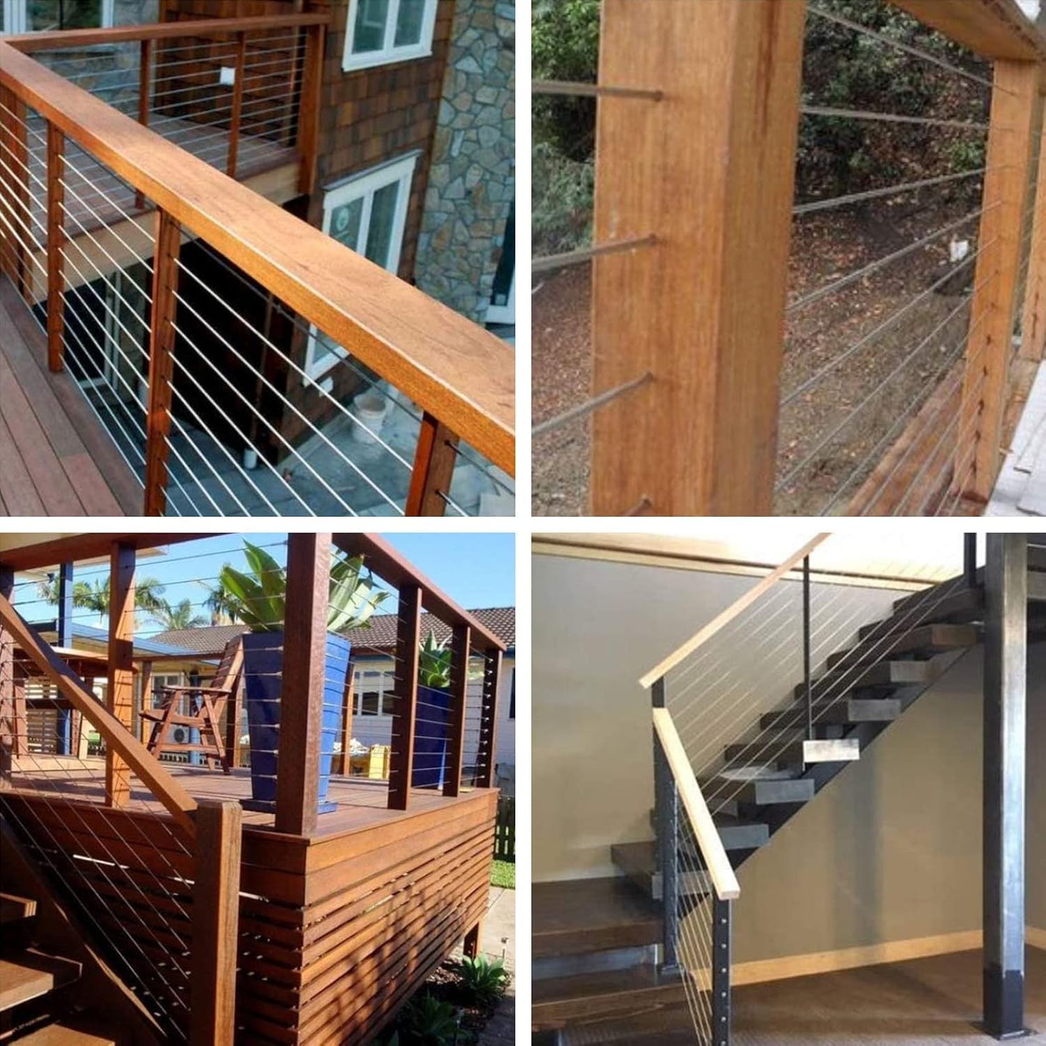 1/8 T316 Stainless Steel Cable with Cutter7x7 Strands Construction, for Deck Railing,Porch Fence,String Lights Hanging Wire 1600FT