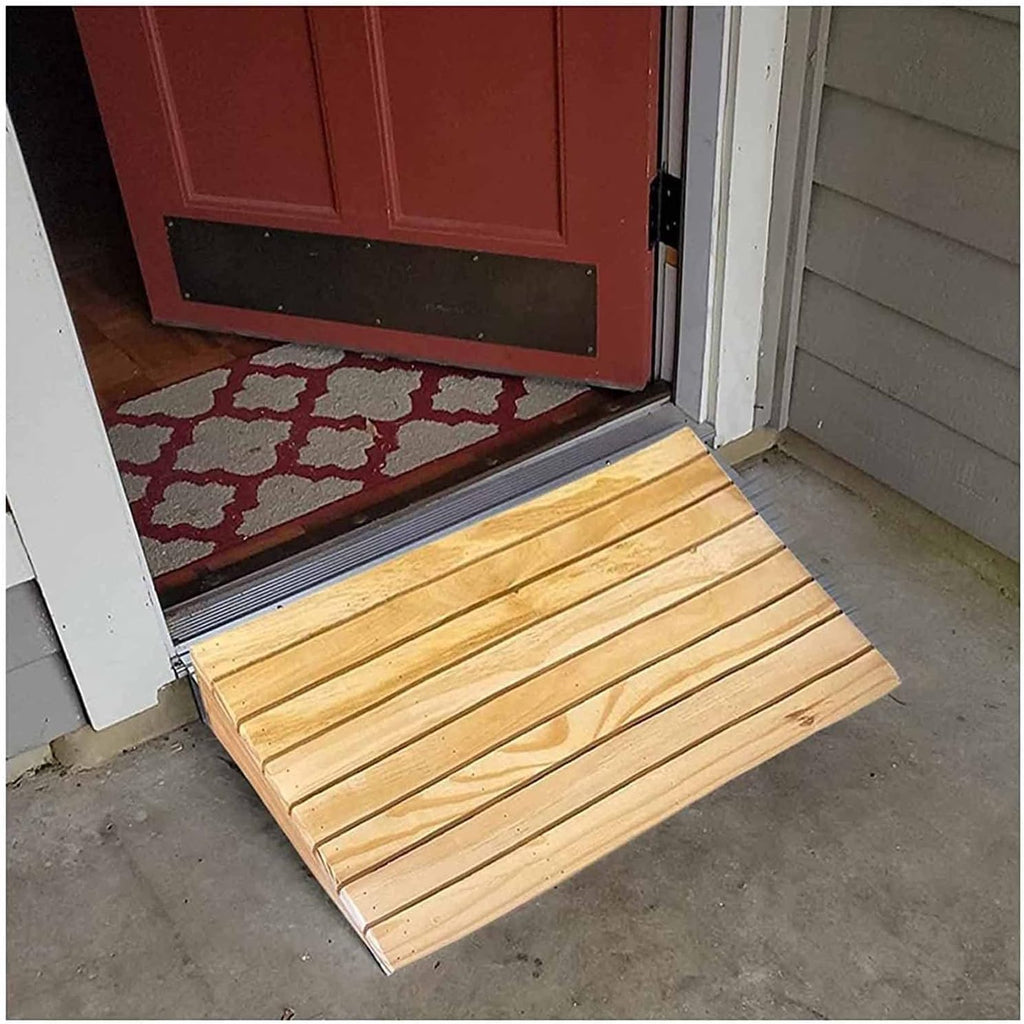 JYDQM Wheelchair Ramp Portable Wooden Threshold Ramps for Doorways, Pets/Kids/Elderly/Disabled Entryway Ramp Wheelchair Ramp 3/4/5/6 Inch Rise, Non Slip Curb Ramp(Size:30.8 x 30 x 12cm)
