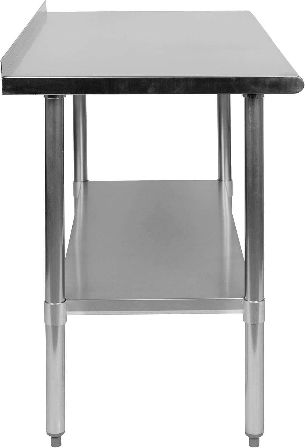 Flash Furniture Rawcliffe Stainless Steel 18 Gauge Prep and Work Table with 1.5' Backsplash and Undershelf - NSF Certified - 48'W x 24'D x 36'H