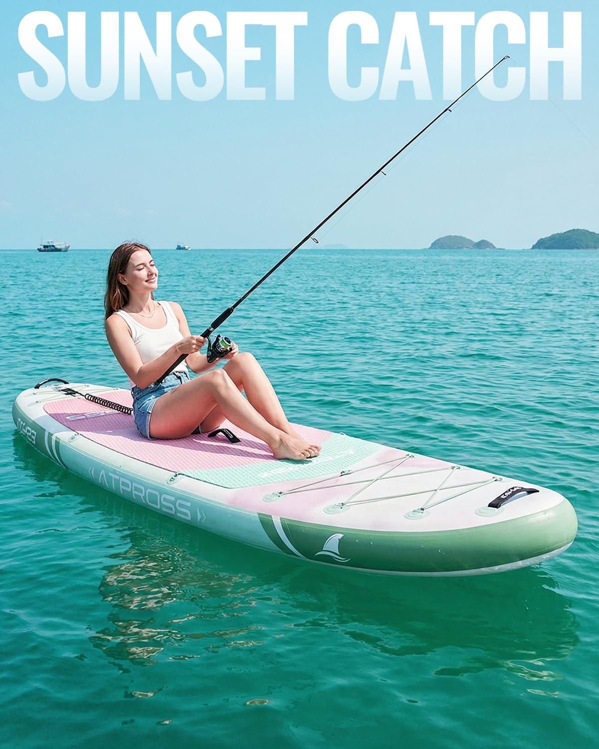 10'6''x33''Inflatable Stand Up Paddle Board, 400lbs Extra Wide Stand Up Paddleboard with Kayak Seat, Anti-Slip EVA Deck Premium SUP Accessories Kit, Non-Slip Stable Deck Boat