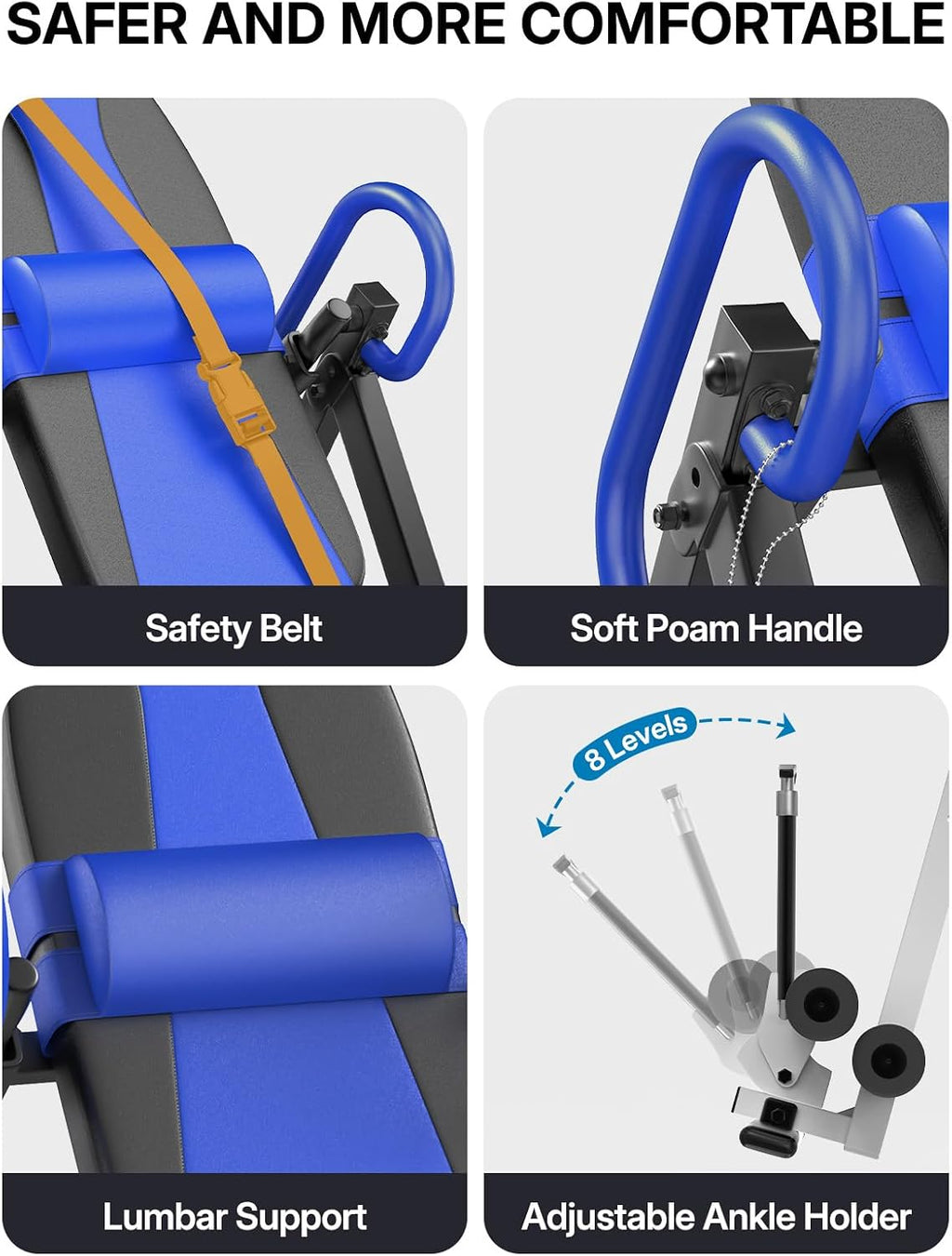 YOLEO Gravity Inversion Table for Back Pain Relief 2026 New Inversion Table w/Lumbar Support Easy to Assemble Back Stretcher Machine 300 lbs