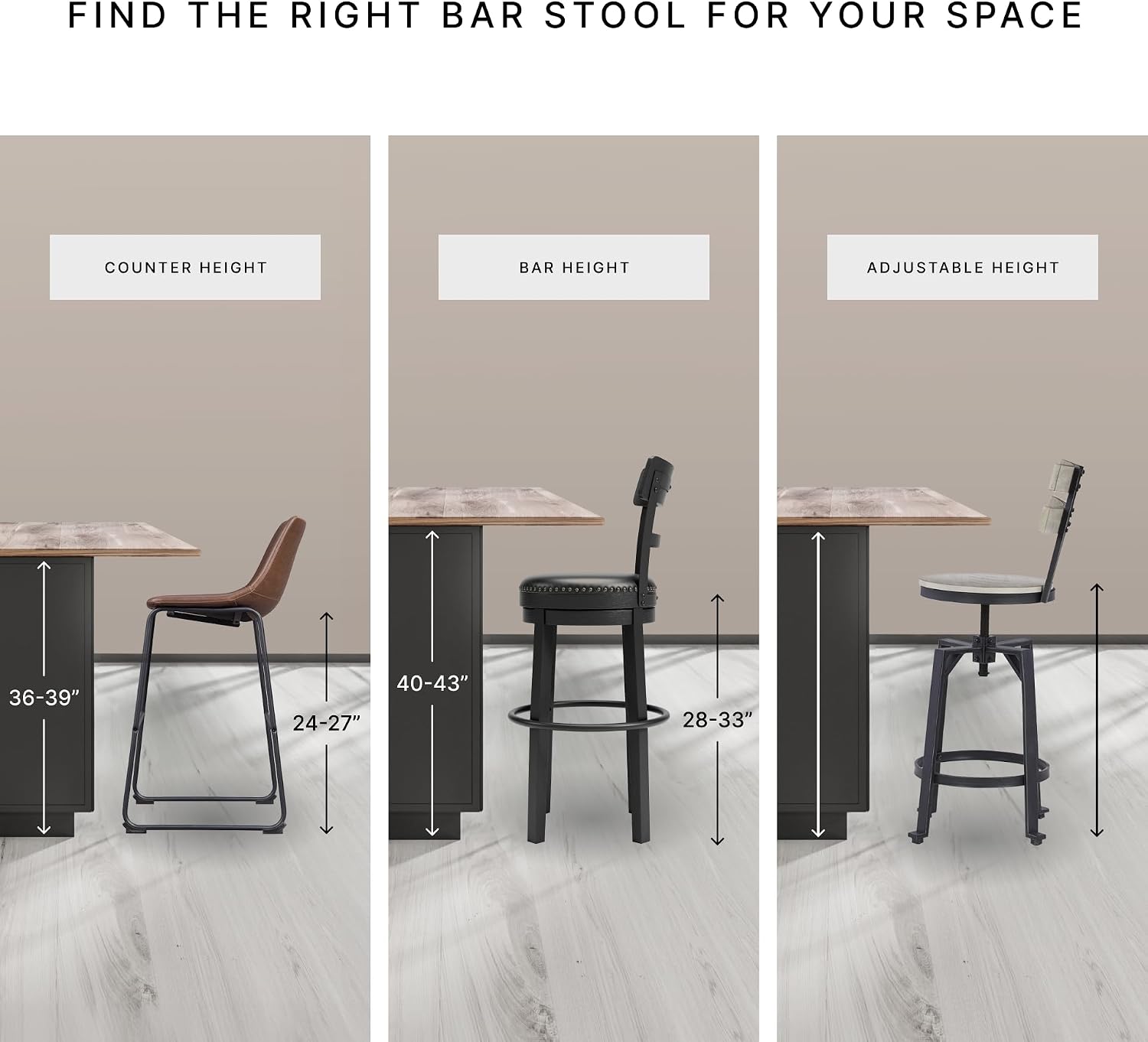 Signature Design by Ashley Skempton Modern Farmhouse Counter Height Dining Table and Upholstered Bar Stools, Set of 7, White & Light Brown