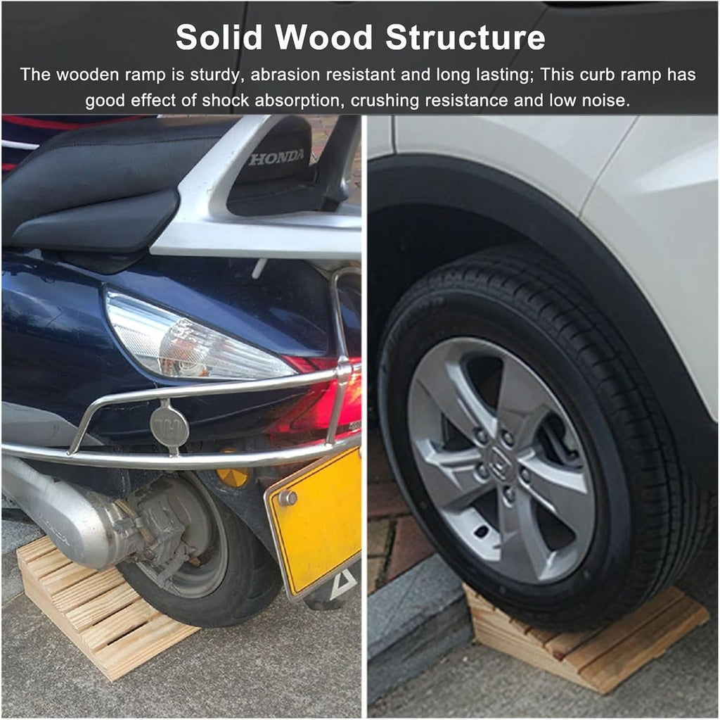 Portable Threshold Ramp 7inch Tall Wooden Threshold Ramps for Doorways, Portable Anti-Slip Curb Slope for Pets/Kids/Elderly/Disabled, Load - 270kg(60x45x18cm/23.6x17.7x7in)