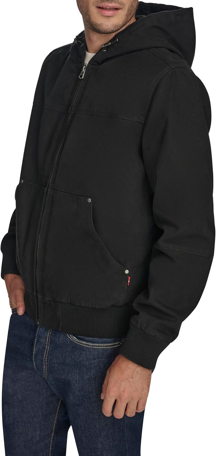 Levi's Men's Workwear Cotton Canvas Hooded Bomber Jacket