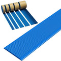 33ft Self-Adhesive Stair Edge Trim Protector Anti-Slip, PVC Flexible Floor Transition Strip for Doorway, Threshold Strip Cuttable for Indoor/Outdoor Step(Blue,10cm/4in)