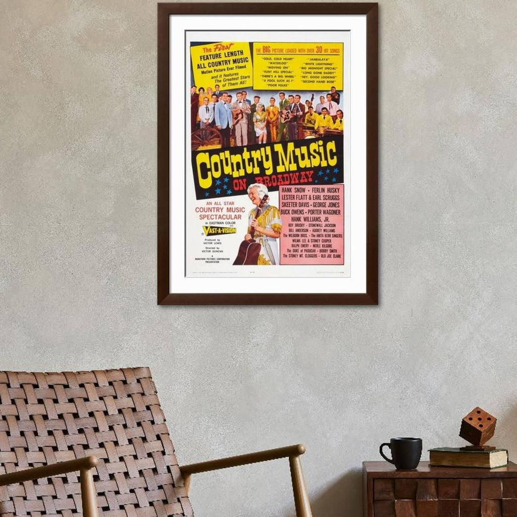 ART.COM Wall Art Print Country Music on Broadway on Brown Frame, 32' x 44'