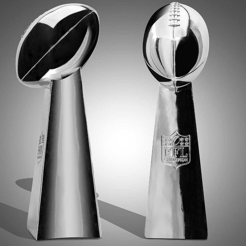 Spire Designs Lifesize Fantasy Football Trophy - Chrome Replica Championship Trophy - First Place Winner Award for League - Real Size Football Award