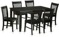 East West Furniture DUNO7-BLK-W 7 Piece Kitchen Table Set Consist of a Rectangle Dining Table and 6 Dining Chairs, 36x60 Inch, Black