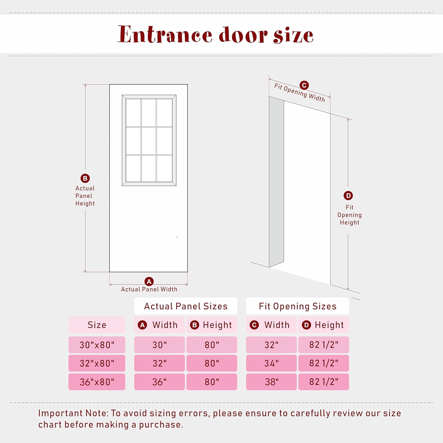 Front Door，36' x 80' 1-Lite Exterior Door, Left-Handed Clear Glass Entry Door, Solid Wood & MDF Construction, Prehung Door Jamb & Threshold Hardware Kit, Waterproof Primer
