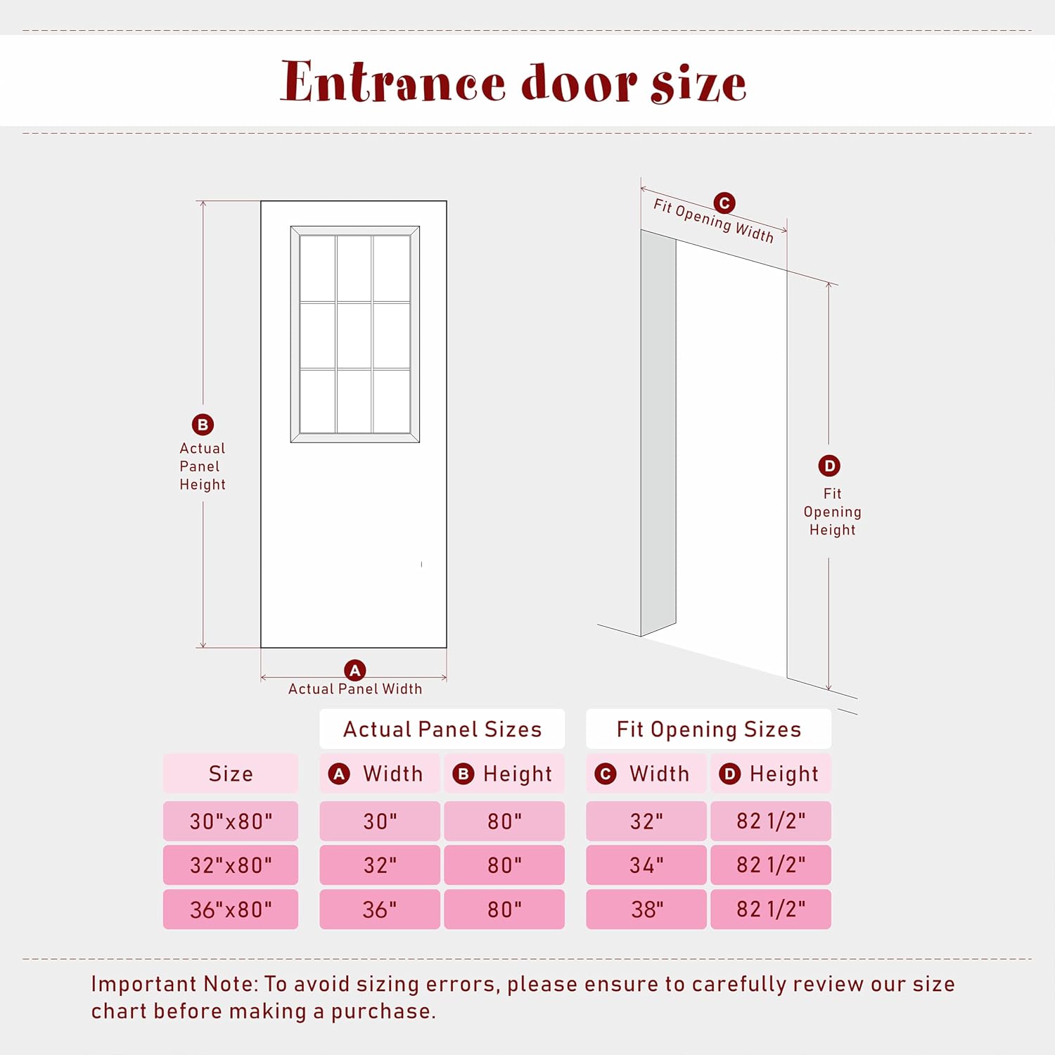 Front Door 32' x 80', 6-Lite Clear Glass Exterior Prehung Door, Right-Hand Inswing Entry Door, Solid Wood Frame, Door Slab + Prehung Door Jamb Kit with 4 Black Hinges, Waterproof Primer