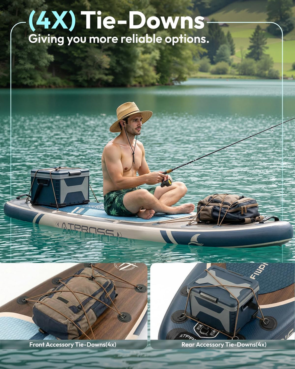 10'6''x33''Inflatable Stand Up Paddle Board, 400lbs Extra Wide Stand Up Paddleboard with Kayak Seat, Anti-Slip EVA Deck Premium SUP Accessories Kit, Non-Slip Stable Deck Boat