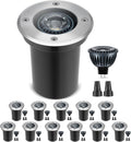 Gardencoin Low Voltage Landscape LED Well Lights, 12V in Ground Lights Outdoor IP67 Waterproof, 5' Tall Wired Landscape Up Lighting, Included Replaceable 5W 2700K MR16 Bulb Dimmable, 12 Pack