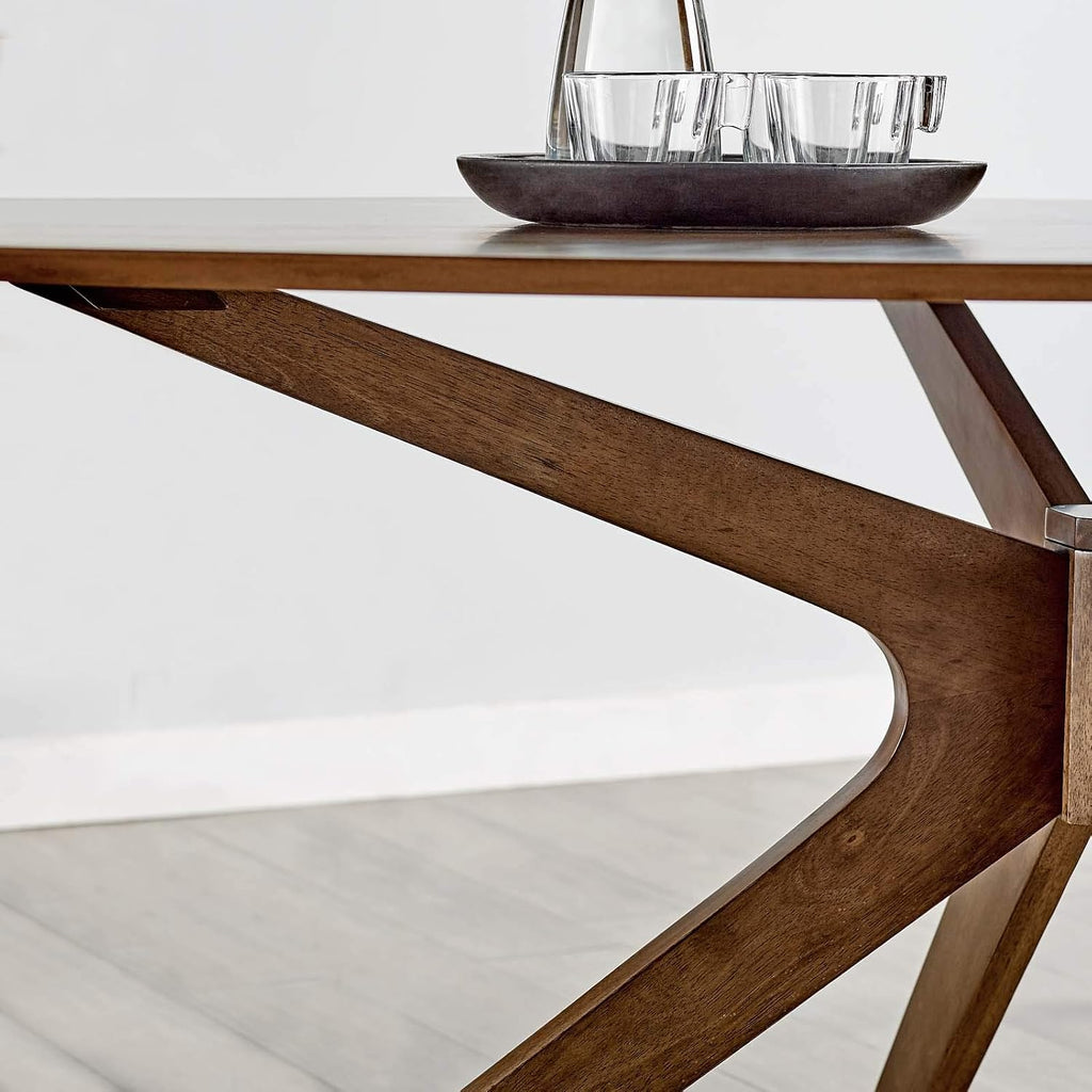 Modway Crossroads 71' Oval Wood Dining Table, Walnut