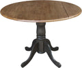 International Concepts 42 Inch Dual Drop Leaf Dining Height Table, Hickory/Washed Coal.