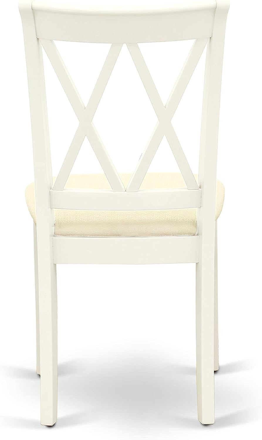 East West Furniture Antique 3-Piece Dining Set with Round Table in Linen White