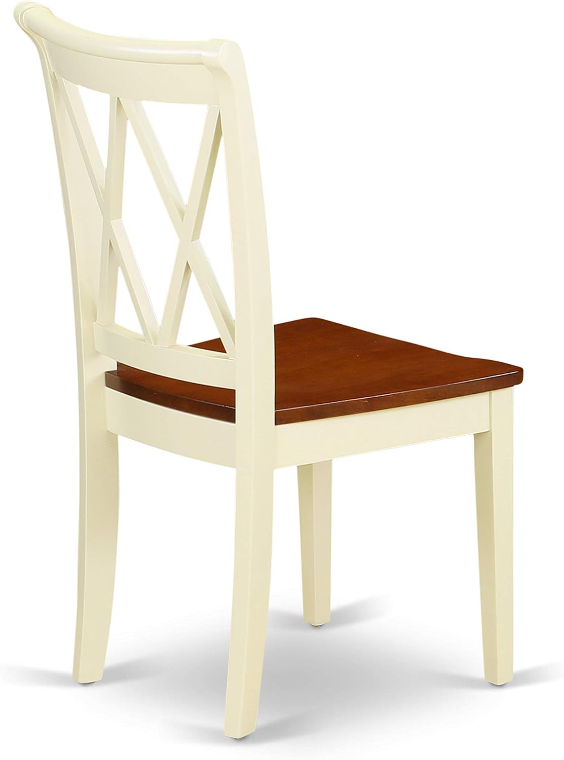 East West Furniture ANCL3-BMK-W 3 Piece Dining Table Set for Small Spaces Contains a Round Kitchen Table with Pedestal and 2 Dining Chairs, 36x36 Inch, Buttermilk & Cherry