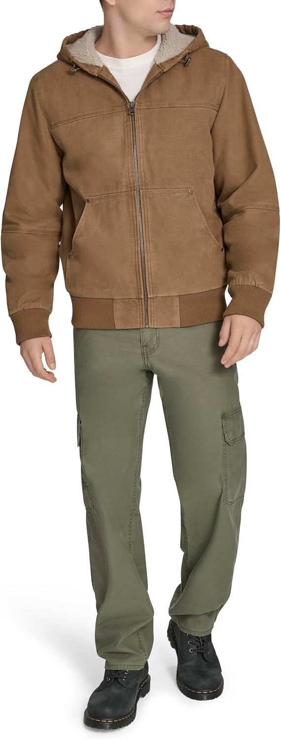 Levi's Men's Workwear Cotton Canvas Hooded Bomber Jacket
