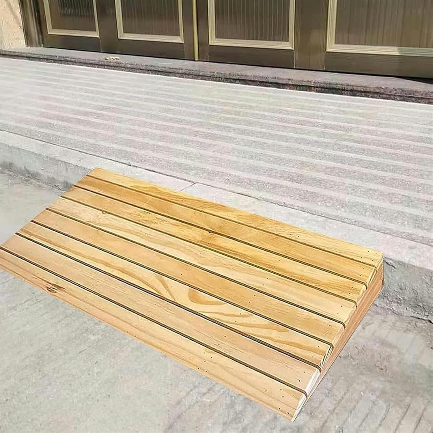 Threshold Ramp, 3/4/5/6/7inch Rise Portable Wood Ramps, for Doorways/Front Door/Garage, Wooden Threshold Ramps for Walkers/Motorcycle/Disabled Chair