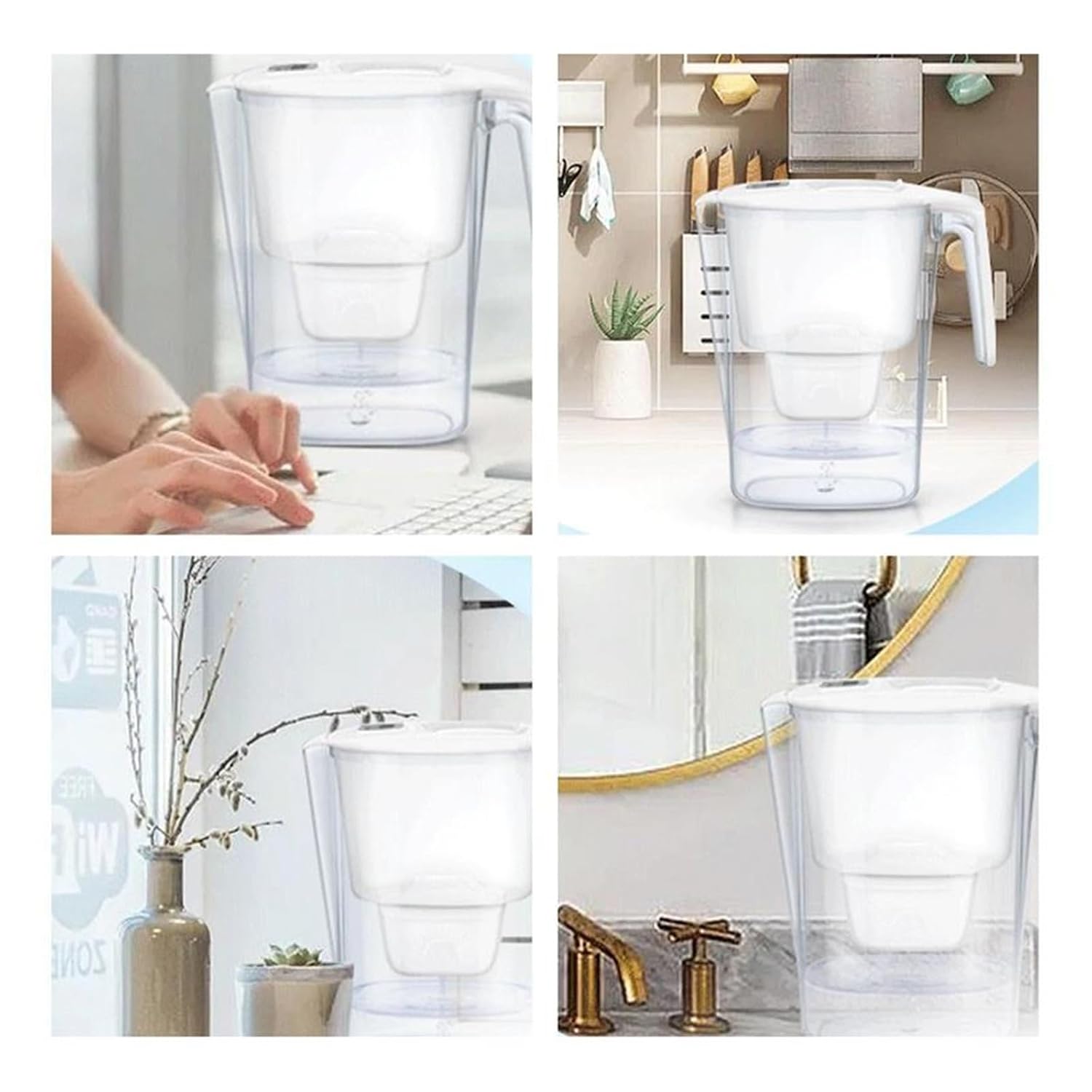 Home Water Filter Pitcher Water Filter Pitcher Water Filter Dispenser Countertop with Filter Change Indicator Domestic Quick Fill-Up Water Kettle for (Color : 4.2L)