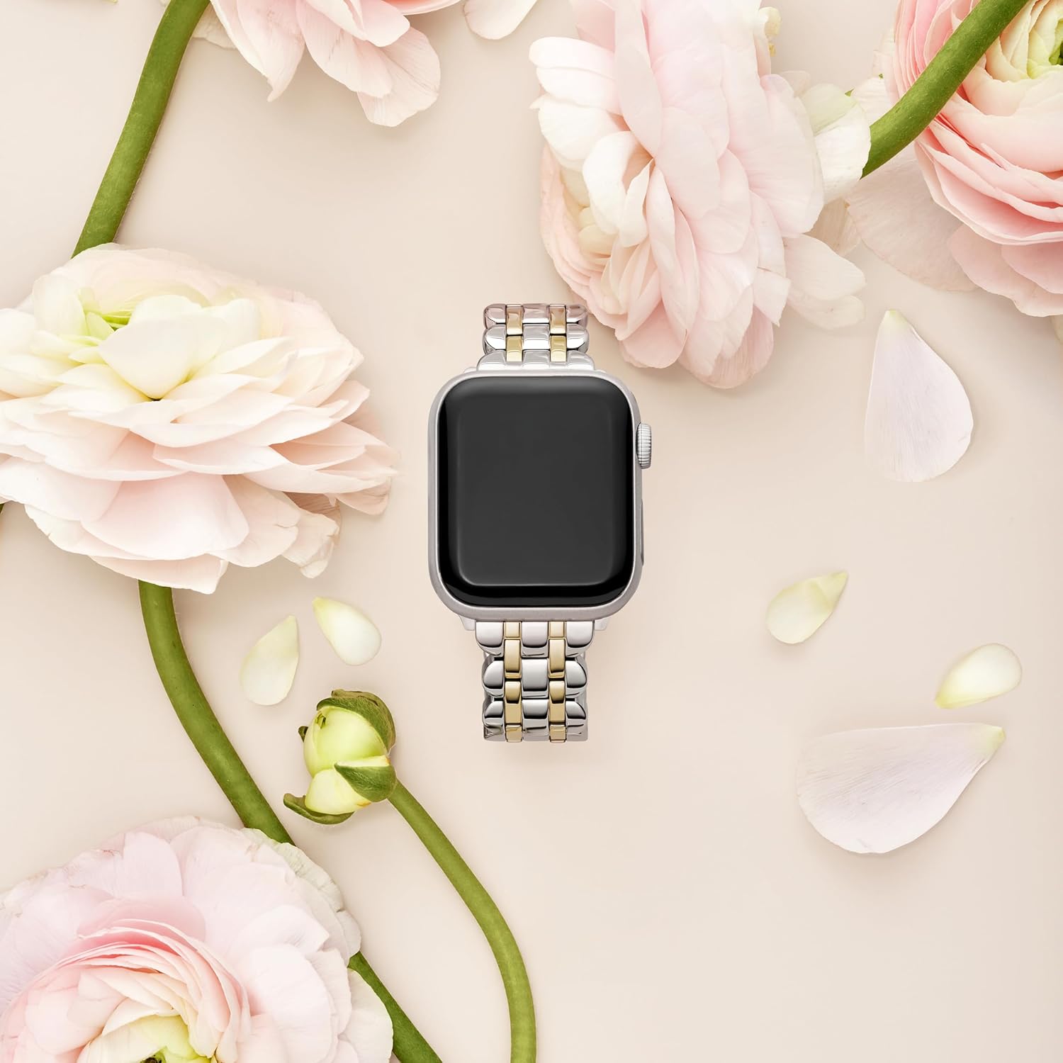 kate spade new york Designer Interchangeable Stainless Steel Band Compatible with Your 38/40/41mm Apple Watch Series 9/8/7/6/5/4/3/2/1/SE