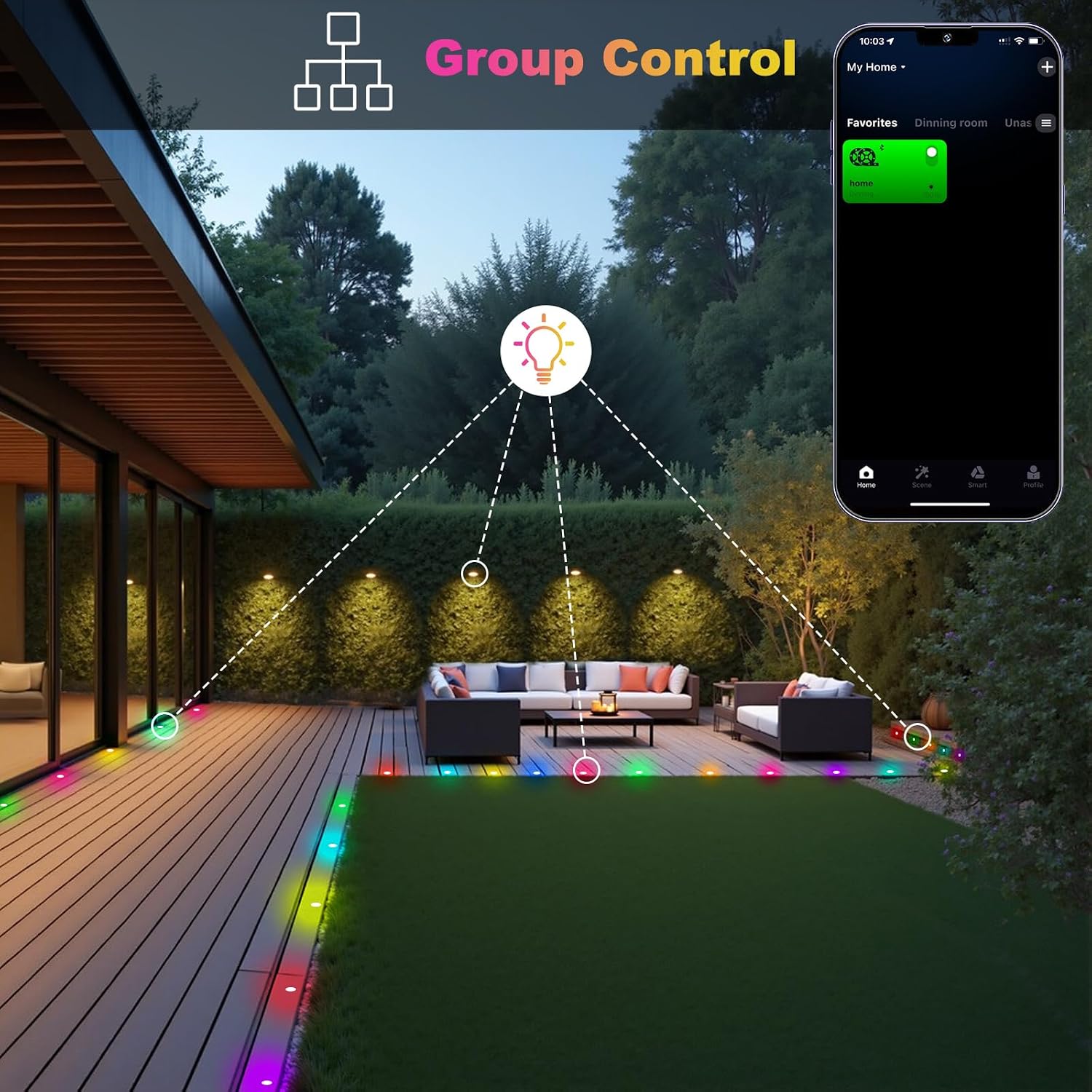 FVTLED Recessed LED Deck Lights Kit, Φ1.77 Low Voltage WiFi Pixel RGBW+IC Deck Lighting Work with Alexa/Google Home, IP67 Waterproof Outdoor Step Lights DC12V for Garden,Steps,Stair(20 Pack, Black)