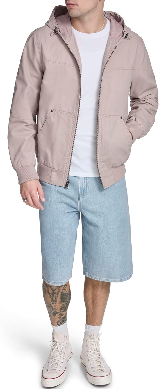 Levi's Men's Workwear Cotton Canvas Hooded Bomber Jacket