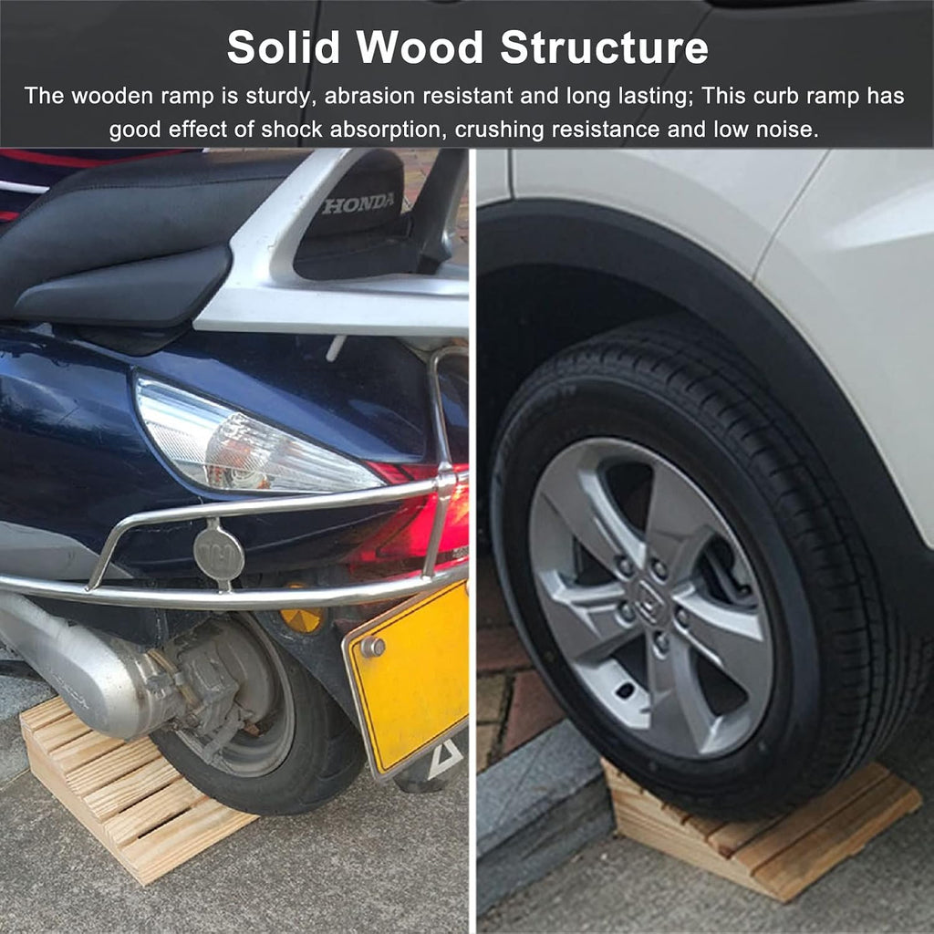 Portable Threshold Ramp Wooden Threshold Ramps for Doorways Step, 15cm Tall Kerb/Curb Anti-Slip Slope for Driveway/Garage Door/Stair/Shed, Easy to Move(60x38.8x15cm/23.6x15.3x6in)