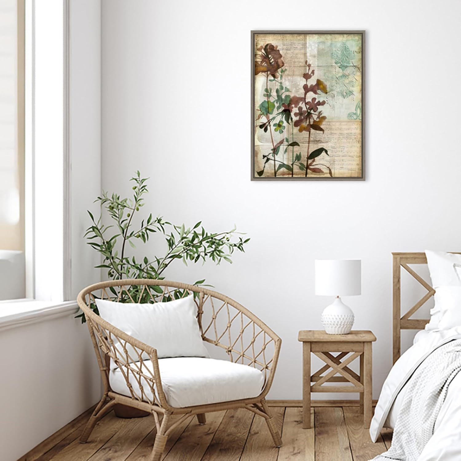 Amanti Art Framed Canvas Wall Art 30x23 Music Box Floral I by Jennifer Goldberger, Framed Wall Art Canvas, Flowers Artwork, Country Rustic Decor, Large Poster Painting for Living Room, Bedroom,