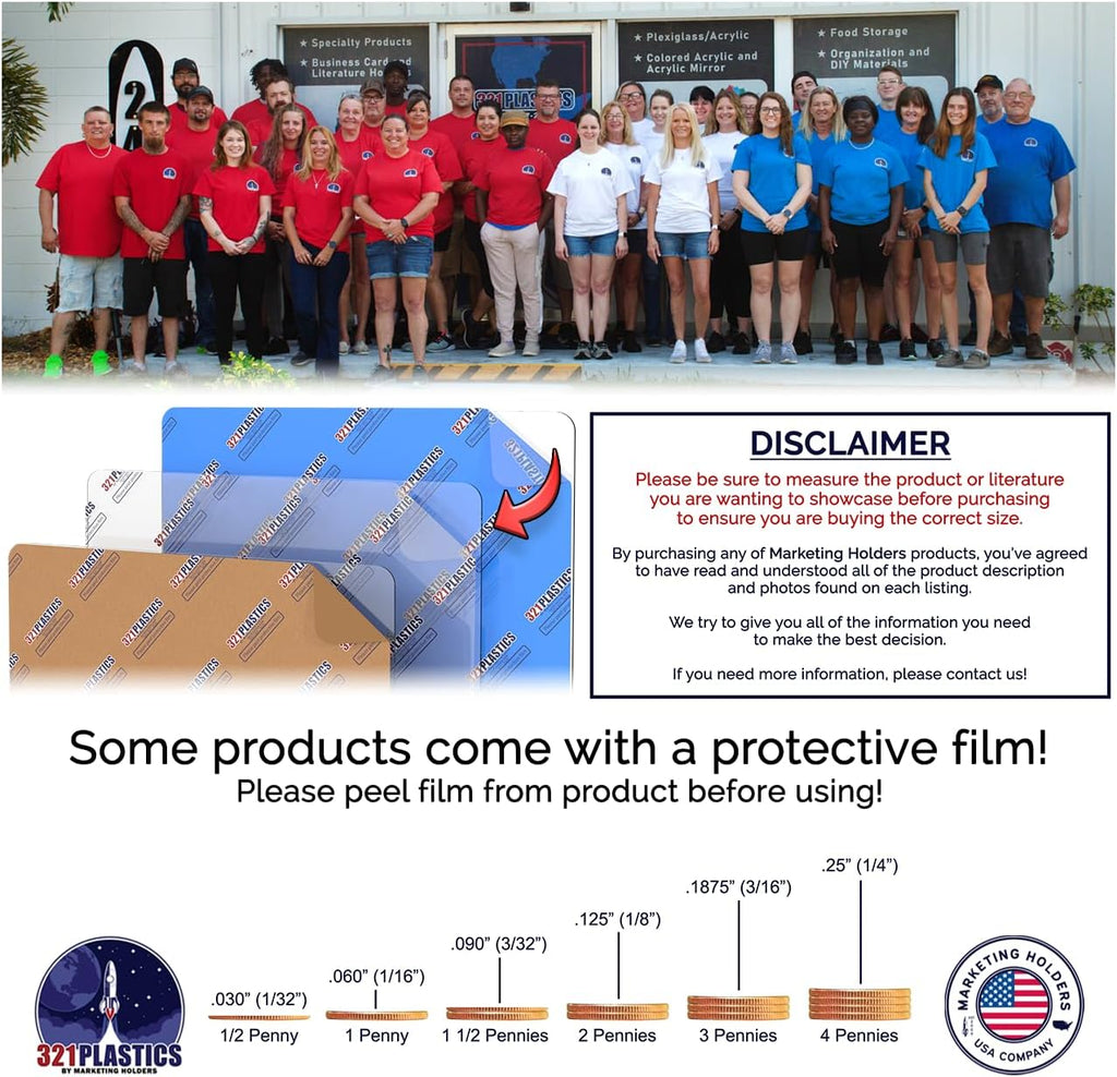 Marketing Holders 24 Pack Postcard Holder 6' Wide Index Cards Advertisements Countertop Display Printed Material Take One Post Card Rack Clear Acrylic