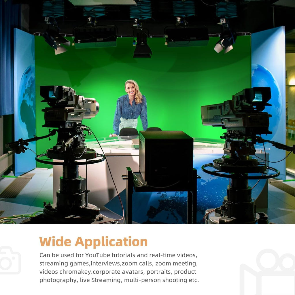7.87ft x 13.12ft Large Green Screen Backdrop with Stand, Foldable Frame for Group Photo Backdrop, YouTube Creators, Streamers, Studio Photography, Video Shooting, Live Streaming & Gaming