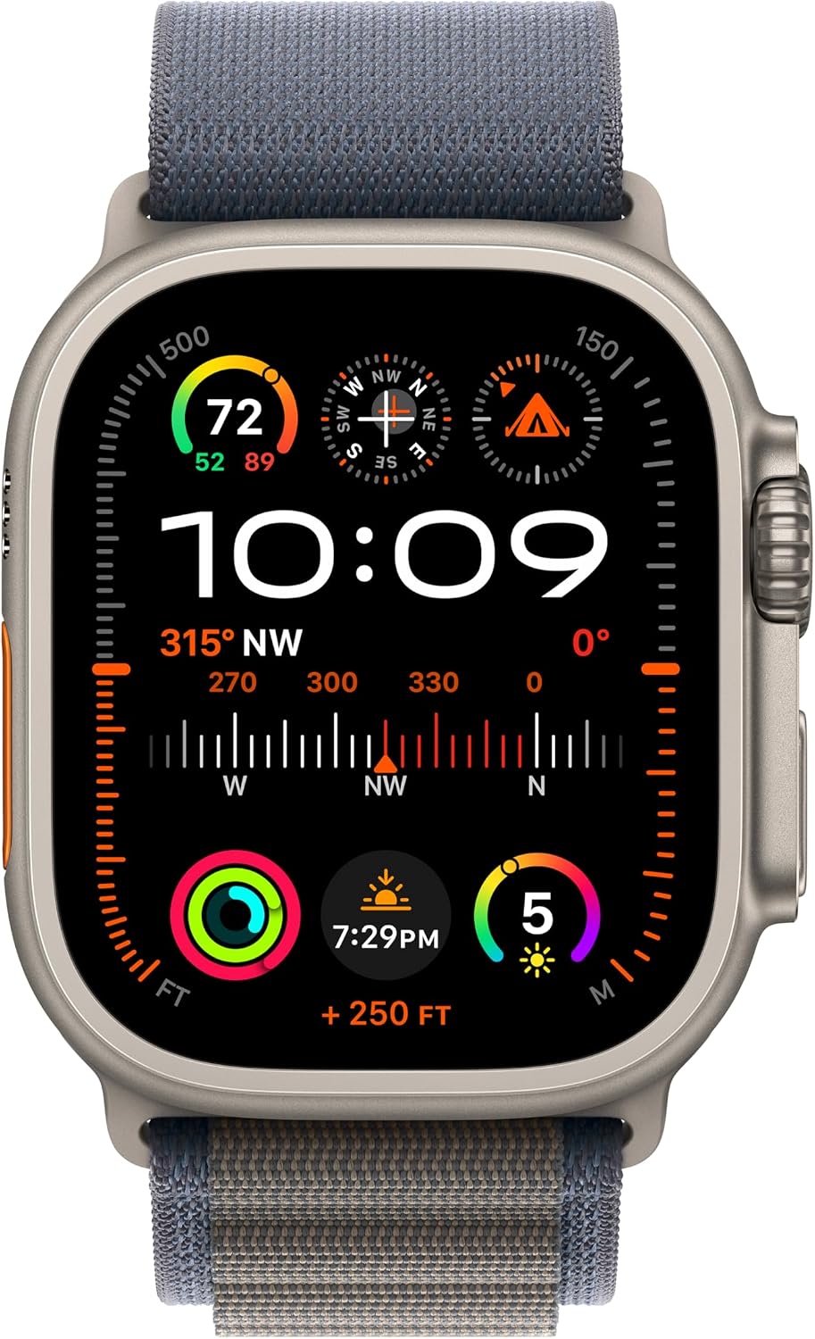 Apple Watch Ultra 2 [GPS + Cellular 49mm] Smartwatch with Rugged Titanium Case & Blue Alpine Loop Small. Fitness Tracker, Precision GPS, Action Button, Carbon Neutral With AppleCare+ (2 Years)