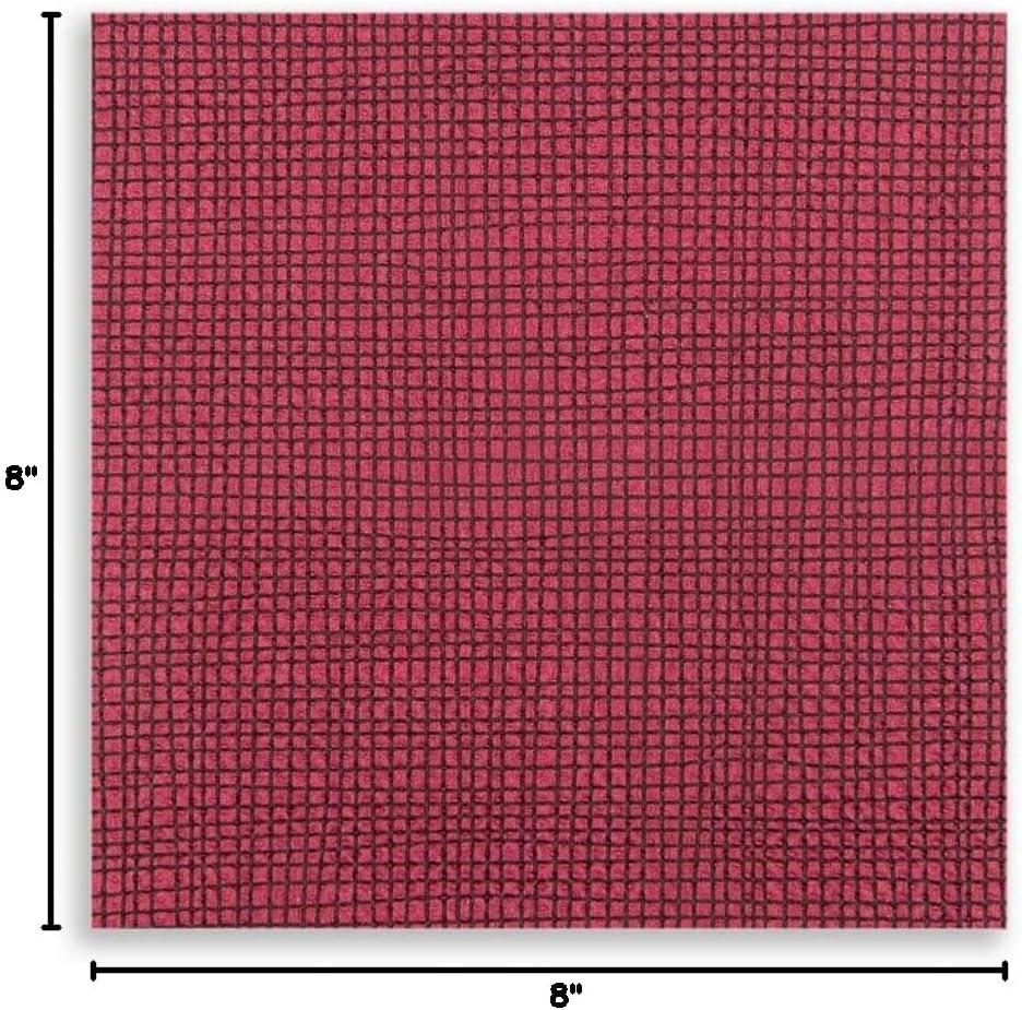 Restaurantware Paper Cocktail Napkins 2 Ply Napkins Disposable Beverage Napkins - Bordeaux with Black Threads - 8' x 8' - Luxnap Micropoint - 4800ct Box