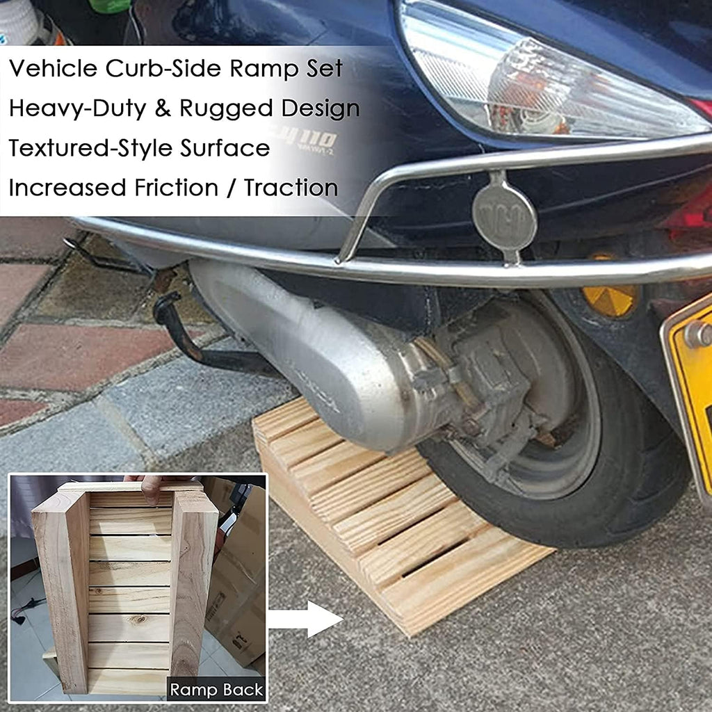 Floor Transition Strip Floor Divider Strip, Indoor Stair Ramp 3/4/5/6/7/8 Inch Rise, 2 Pack Solid Wood Threshold Ramps for Doorways Garage Entryway, Outdoor Curb Ramp/Slope Non Slip Portable ( Size :