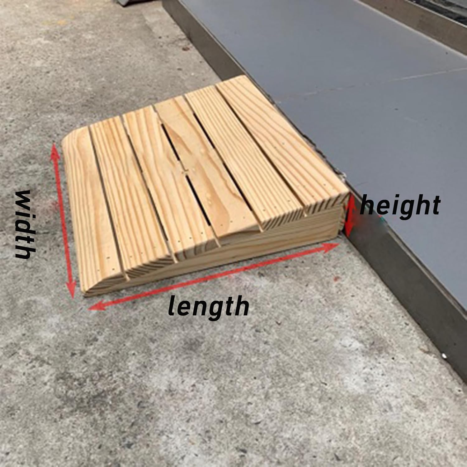 ZENSTE Solid Wood Portable Mobile Lightweight Wooden Threshold Ramps, 300Kg Capacity Wheelchair Ramp for Home Steps, Scooter Ramp for Car, Doorways, Curbs, Stairs, Indoor/Outdoor
