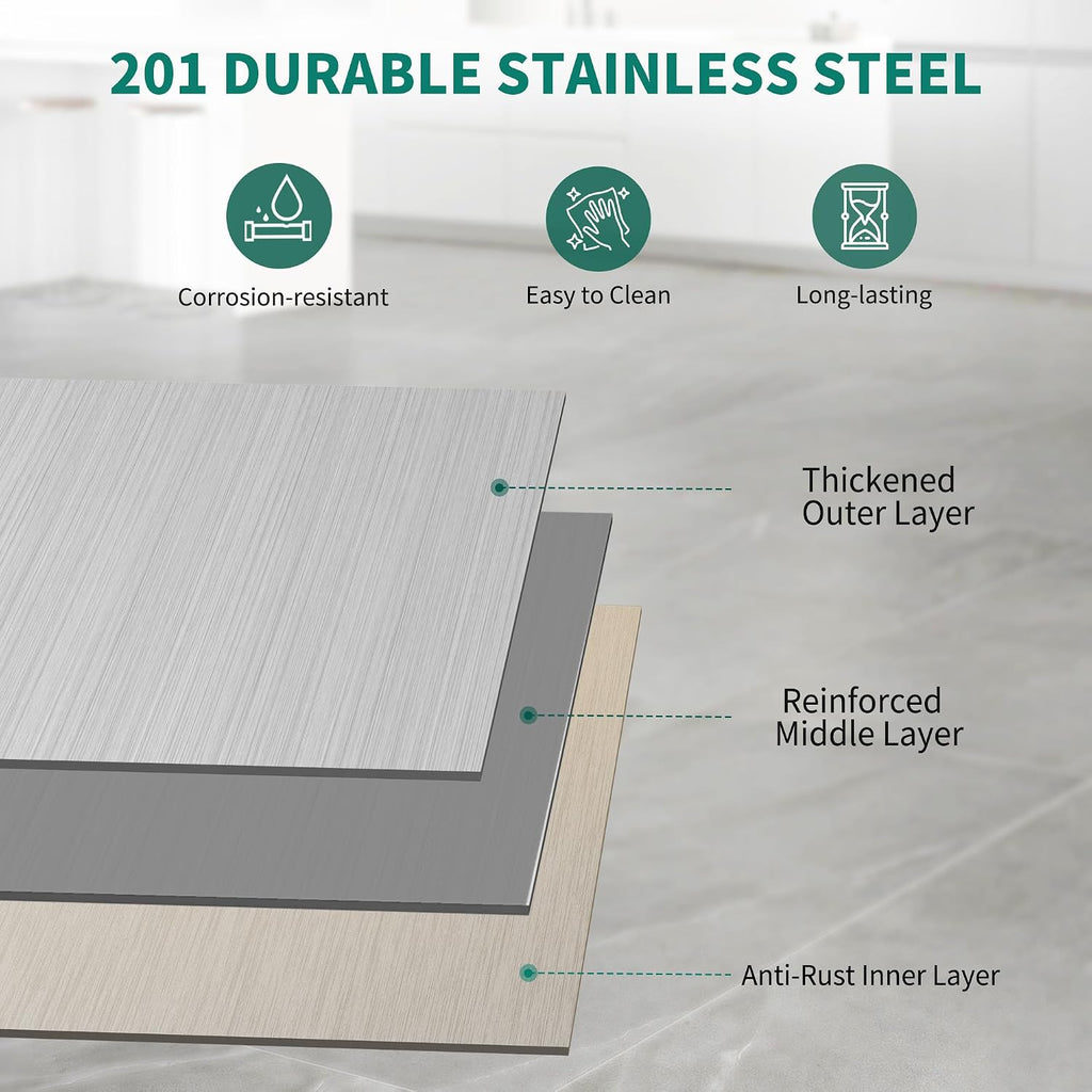 YITAHOME 30' x 24' Stainless Steel Table with Wheels for Prep & Work with Backsplash, NSF Metal Table Prep Table with Undershelf for Home Kitchen Restaurant Garage Warehouse