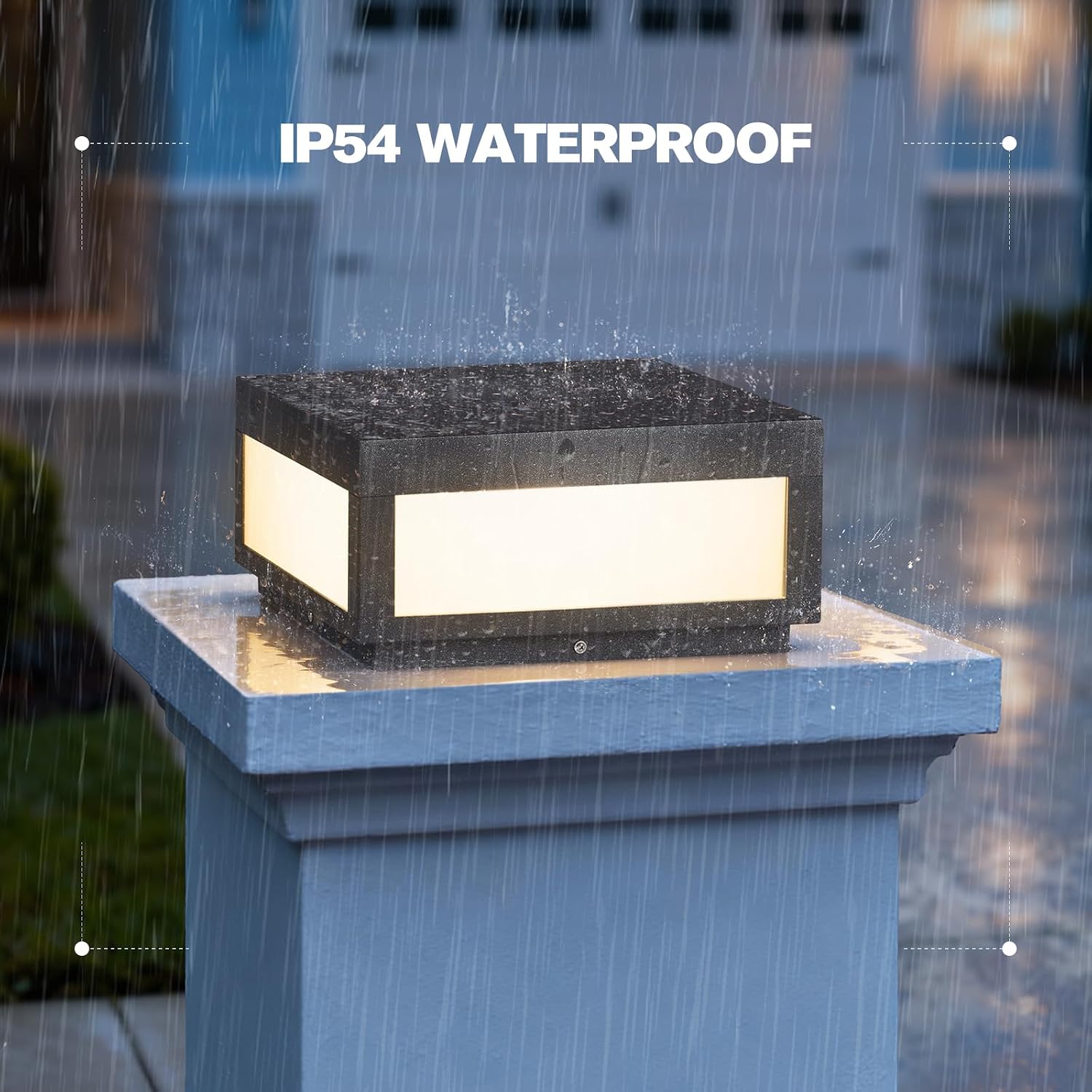 12' Outdoor Post Lights Hard Wired, 3000K LED Outdoor Pillar Column Lights, IP54 Waterproof Lamp Post Light Fixture for Posts Outside Deck Patio Garden Yard, E26 Bulb Compatible Lighting