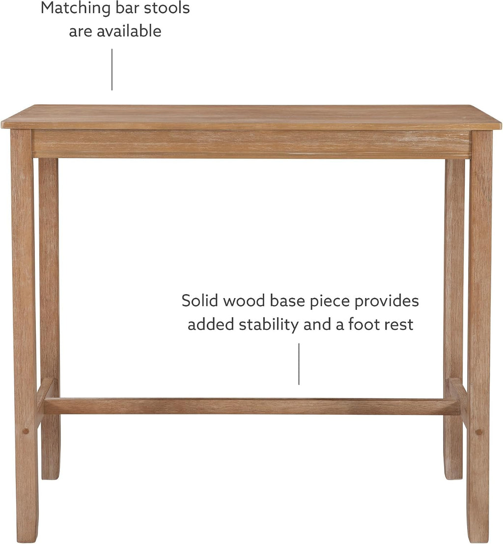 Linon 42 inch Height Pub Claridge Table, Distressed Brown Bar