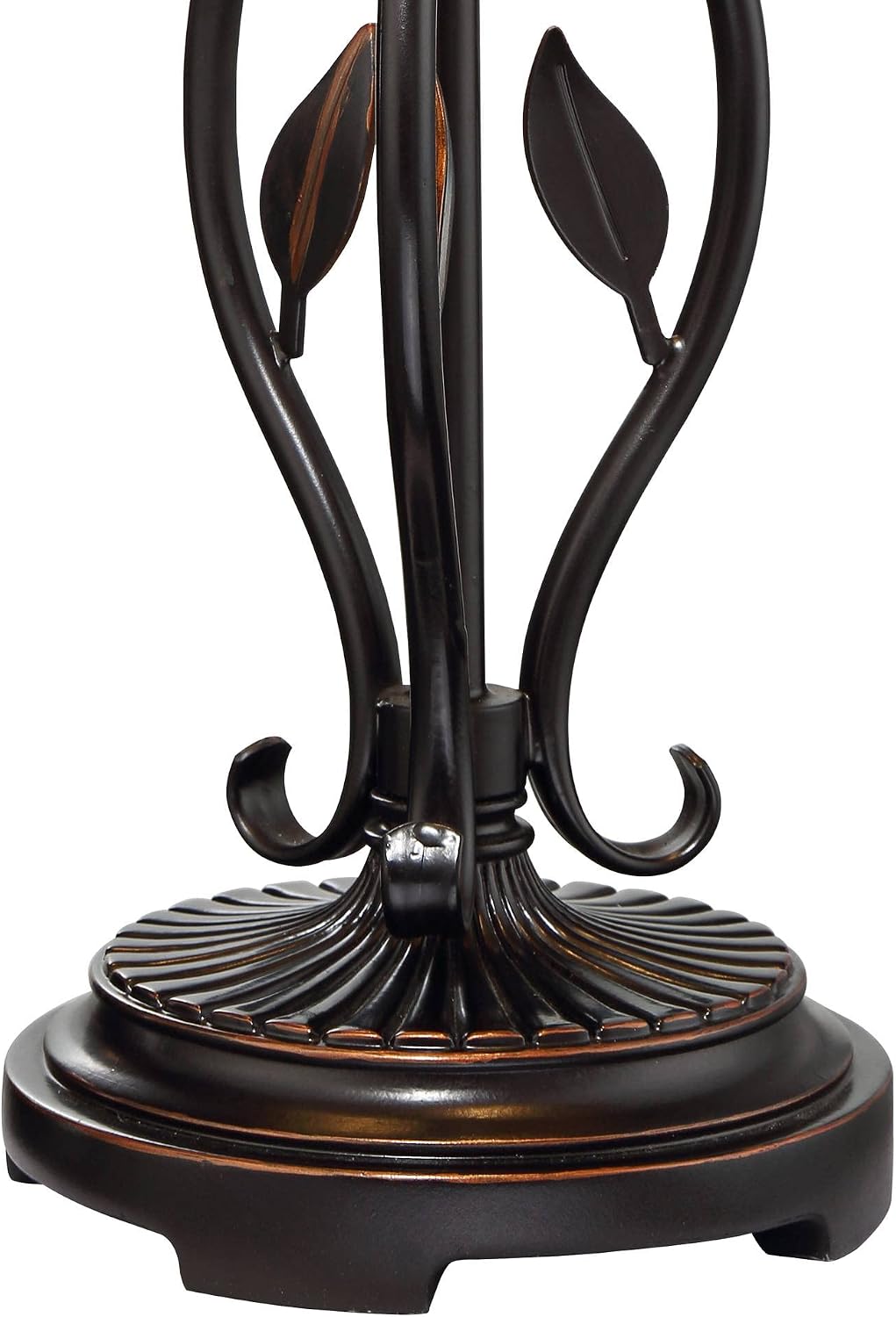 Franklin Iron Works Feuille 23 3/4' High Leaf and Vine Small Farmhouse Rustic Country Cottage Core Accent Table Lamps Set of 2 Pull Chain Brown Living Room Bedroom Bedside Nightstand Mica Shade