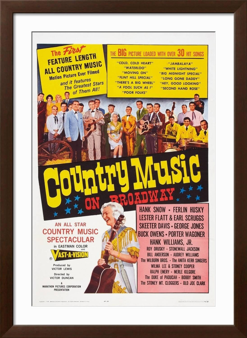 ART.COM Wall Art Print Country Music on Broadway on Brown Frame, 32' x 44'