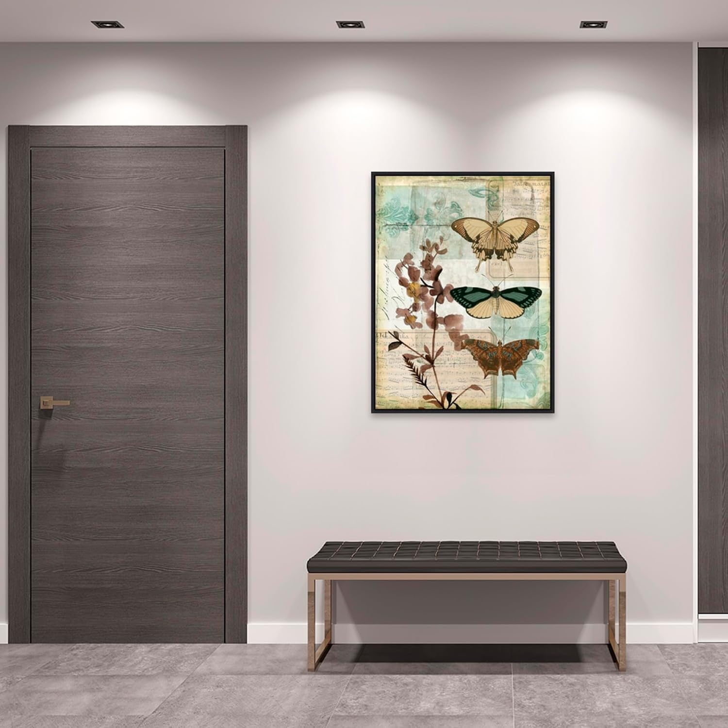 Amanti Art Framed Canvas Wall Art 42x32 Music Box Butterflies II by Jennifer Goldberger, Framed Wall Art Canvas, Animals Artwork, Modern Decor, Oversize Poster Painting for Living Room, Bedroom,
