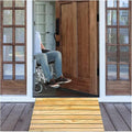 Threshold Ramp Wheelchair Ramp Non-Slip Wooden Threshold Ramp Home Steps Scooter Ramp Portable Stair Garage Kerb Ramps Roadside Slope Anti-Slip (Size : 38.8x35x15cm)