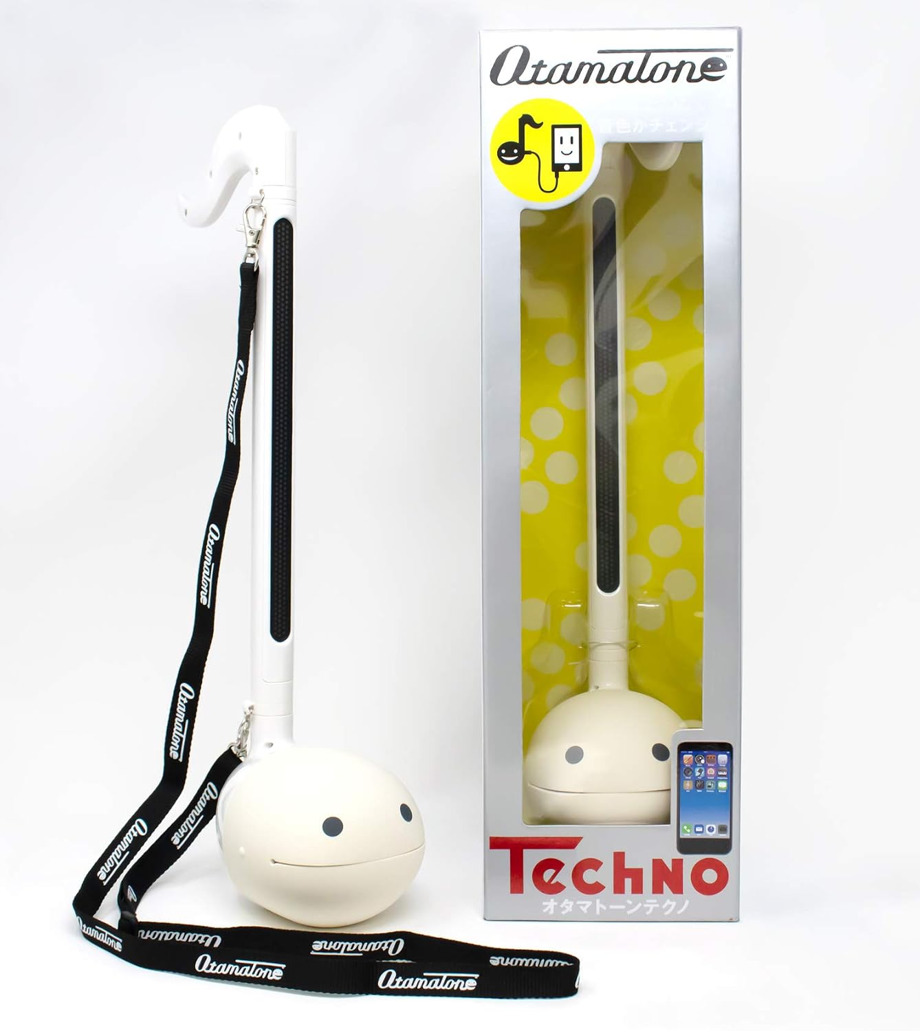 Otamatone Techno [Japanese Edition] Electronic Musical Instrument Synthesizer [Music Link Connect] with a Smartphone (iPhone and iPad iOS/Android App) from Japan by Cube/Maywa Denki, White