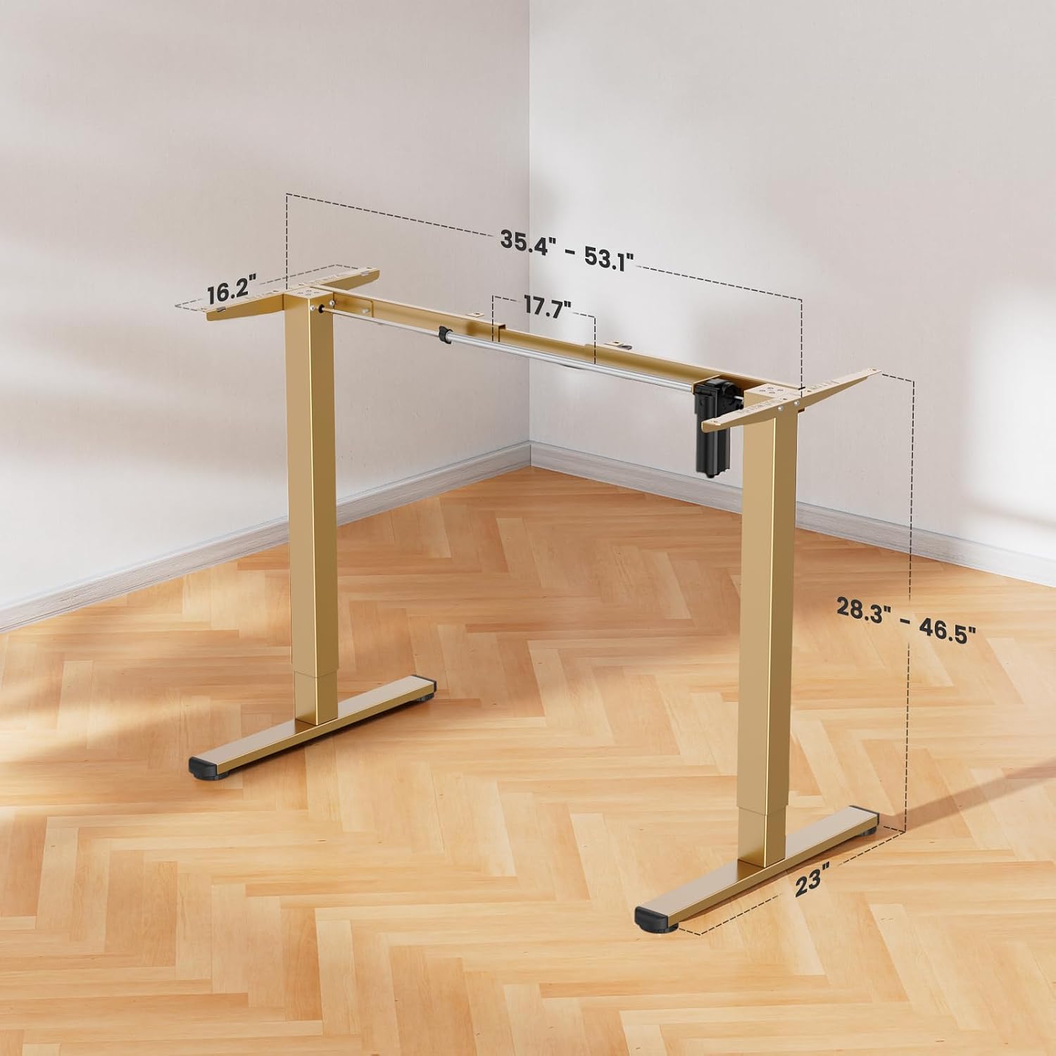 ErGear Electric Stand up Desk Frame,4 Memory Height Settings Height Adjustable Table Legs, Sit Stand Desk Frame Up to 47.2', Ergonomic Standing Desk Base Workstation, Gold Frame Only