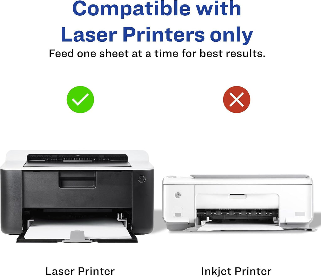 Avery Printable Postcards with Sure Feed Technology, 4' x 6', White, 6 Packs, 100 Cards per Pack, 200 Blank Postcards for Laser Printers Total (15389)