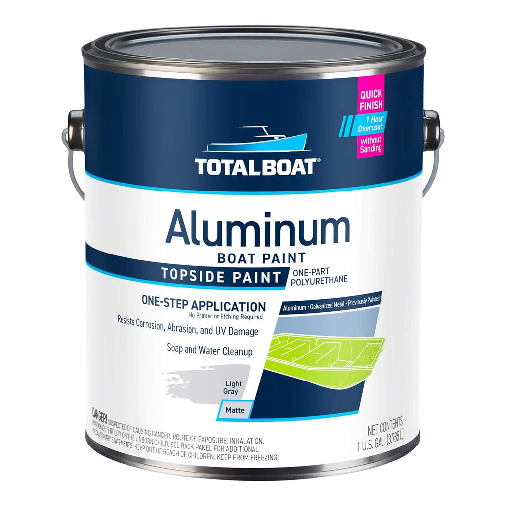 TotalBoat Aluminum Boat Paint | Durable, Fast-Drying Marine Paint for Canoes, Jon Boats, Dinghies, Pontoons, Hunting Blinds, and Trailers | Light Gray, Gallon