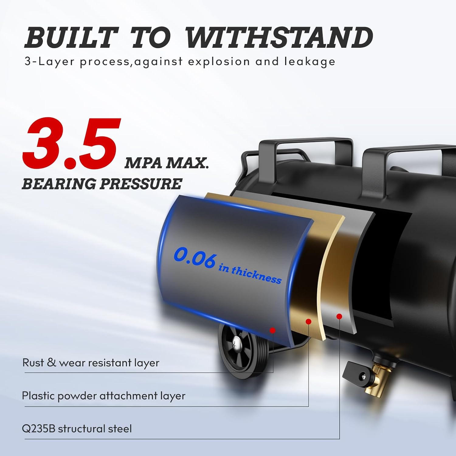 Baotree Portable Air Compressor, 4 Gallon Max 110PSI Oil Free Air Compressor Tank, 0.5HP Motor 0.6SCFM@90 PSI,1.0SCFM@40PSl Garage Air Compressors for Car Repair, Spray Painting, Woodwork Nailing