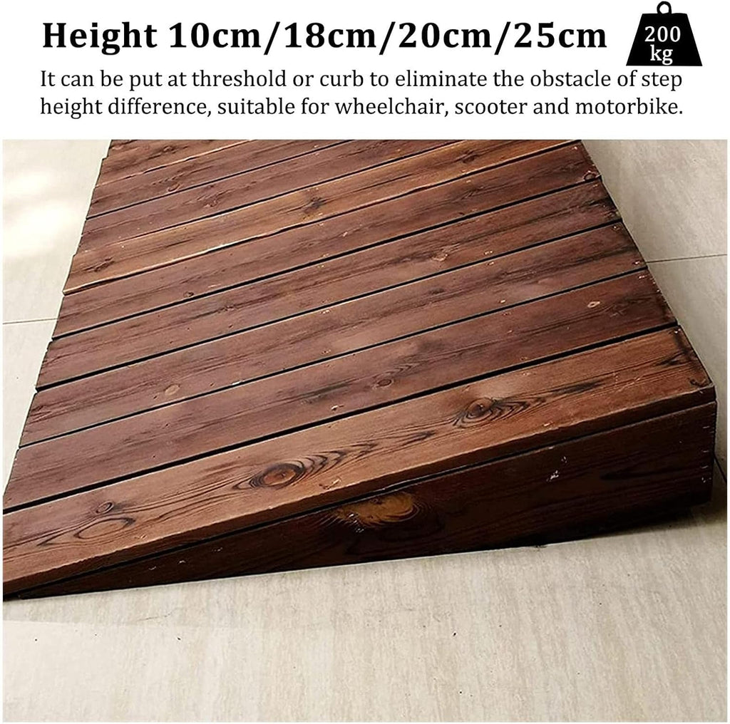 4in/7in/8in/10in Rise Wood Non-Slip Threshold Ramps for Doorways Mobility Scooter Ramp Non-Slip Surface for Wheelchairs