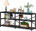 LITTLE TREE 70.9 Inch Long Console Sofa Table 3-Tier Industrial Sofa Table Behind Couch Table Hallway Entryway Table for Living Room, Black